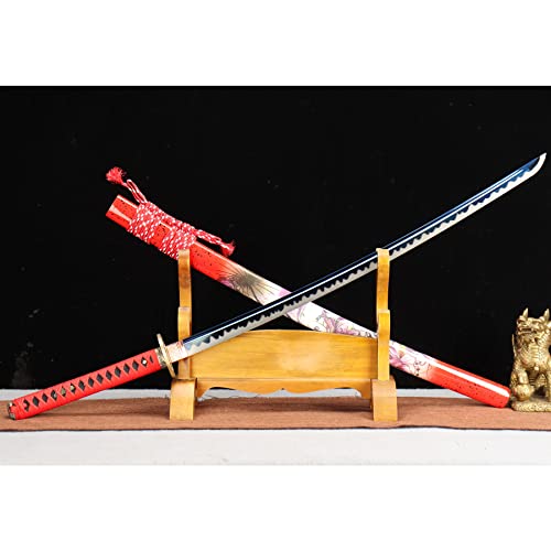 LQSMX sword Hohe Leistung Samurai Säbel Schwerter echte Waffen 41in Samurai Schwert Hand geschmiedet 1060 Stahl/scharf von LQSMX sword
