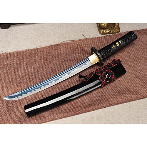 LQSMX sword Kurzer Samurai-Säbel/scharf/Kurzes Samuraischwert echtes Katana Schwert Handgeschmiedeter 1060 Stahl von LQSMX sword
