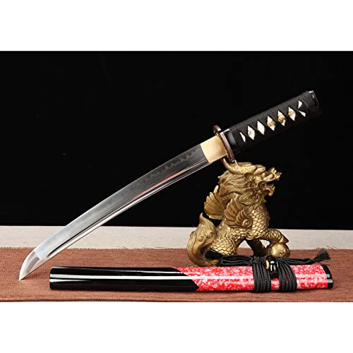 LQSMX sword Samuraischwert/scharf/Kurzer Samurai-Säbel echtes Katana Schwert T10 brennende Klinge von LQSMX sword