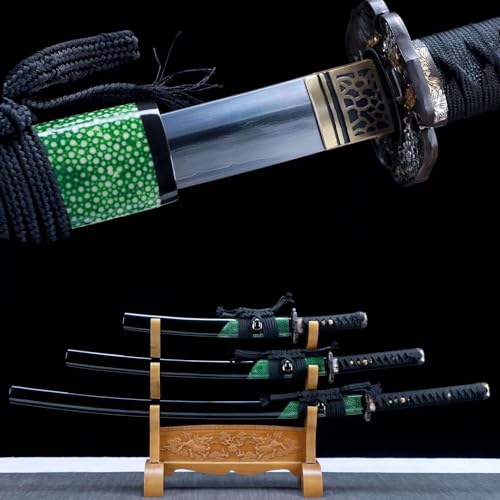 LQSMX sword Senior Samurai Schwert 3-teilig Set scharf Katana Handgeschmiedete dreischichtige Verbundstahl-Technologie Verbrennungsklingentechnologie Master Level Schleifen von LQSMX sword