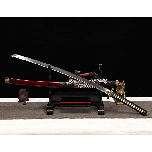 LQSMX sword echtes Katana Schwert 41in Samurai Schwert Handgeschmiedeter T10 Stahl/scharf von LQSMX sword