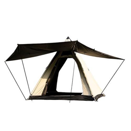 Tent for Camping Automatisches Konto Außerhalb des Indianerzeltes Ohne Mittelstange, Pyramidendach, Vinyl-Sonnenschutz, Camping Zelte (Color : Black, Size : A) von LQVAIPT