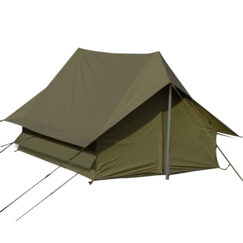Tent for Camping Outdoor-Camping-Retro-Zelt for 2 Personen, Selbstfahrendes Camping, Anti-Stark-Regen-Kabine, Typ A-Rahmen-Zelt, Oxford-Stoff Zelte (Color : Green, Size : A) von LQVAIPT