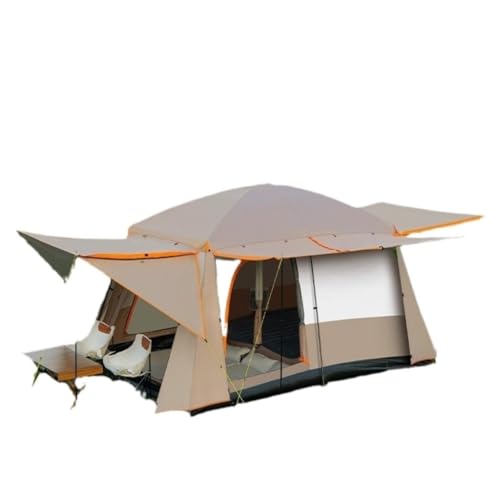 Tent for Camping Outdoor-Campingzelt Mit Zwei Zimmern Und Einem Wohnzimmer for 4, 8 Und 10 Personen, Regensicher Und Tragbar Zelte (Color : K, Size : A) von LQVAIPT