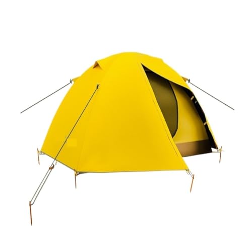 Tent for Camping Outdoor-Zelt, Camping, Vinyl, Vollständig Verdunkelnd, Sonnenschutzzelt, Regendicht, Wind- Und Kältebeständiges Zelt Zelte (Color : Yellow, Size : A) von LQVAIPT