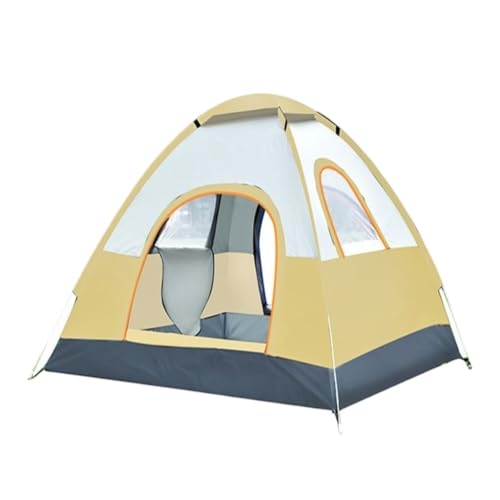 Tent for Camping Outdoor-Zelt, Schnell Zu Öffnendes One-Touch-Strand-Campingzelt, Familien-Sonnenschutz Und Winddichtes Tragbares Zelt Zelte (Color : Yellow, Size : C) von LQVAIPT