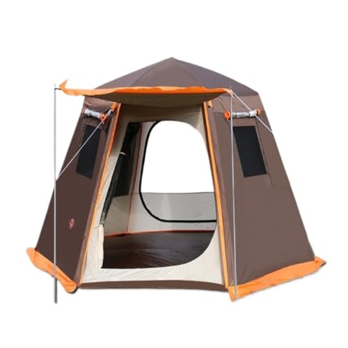 Tent for Camping Zelt Im Freien, Automatisches Zelt, Sonnenschutz, Regenzelt, Camping, Doppellagiges Aluminium-Stangen-Sechseckzelt Zelte (Color : Green, Size : B) von LQVAIPT