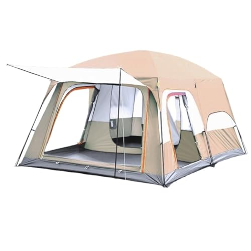 Tent for Camping Zelt Outdoor-Campingzelt, Mehrpersonen-Camping, Zwei-Zimmer- Und EIN-Wohn-Zelt, Lichtschattierendes Und Regensicheres Zelt Zelte (Color : Green, Size : A) von LQVAIPT