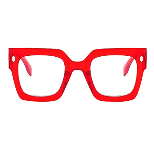 Erwachsene Unisex Sommer Persönlichkeit Quadratisch Retro Wide Leg Multicolor Sonnenbrille Damen Mode Brille Rund (Rot, Einheitsgröße) von LRWEY