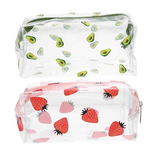 LRXIYODE 2 Stück Teiliges Transparentes Make Up Taschen Großer Stauraum Tragbar und Leicht Robustes Reißverschluss Design Vielseitiger Kosmetik Organizer für Unterwegs Praktische von LRXIYODE