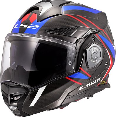 LS2 FF901 Advant X Carbon Future II, Modularhelm - Schwarz/Weiß/Blau/Rot - XL von LS2