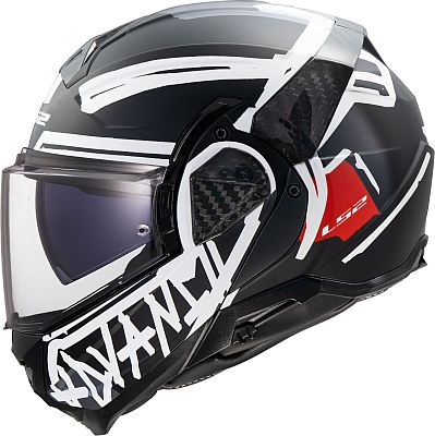 LS2 FF910 Advant II Tape, Modularhelm - Matt Schwarz/Weiß - XS von LS2