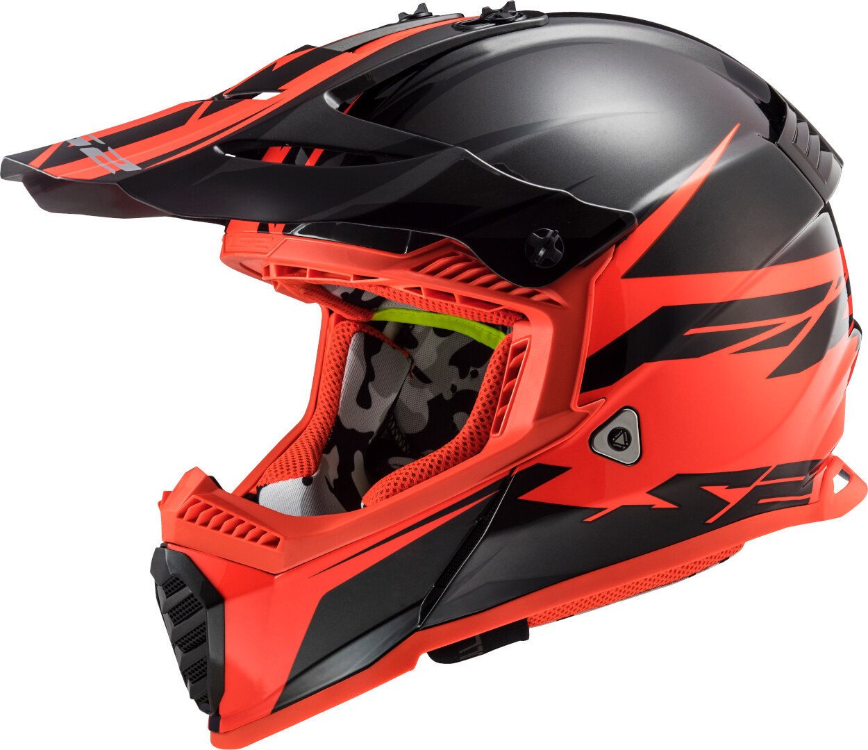 LS2 Motocrosshelm MX437 Fast Evo Roar Motocross Helm, Notfallsystem-Polsterung (EQRS) von LS2