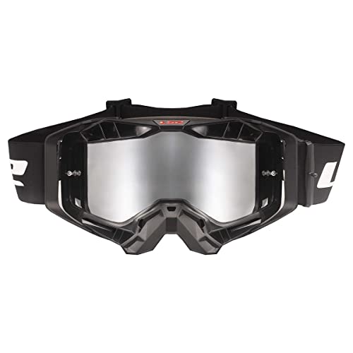 LS2 Helmets Aura Goggle (Schwarz mit silberner Iridium-Linse) von LS2