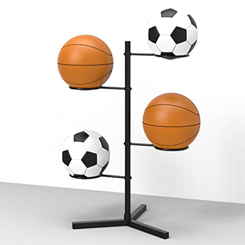 Boden-Basketball-Aufbewahrungs-Organizer-Halter, robustes, freistehendes Sportball-Aufbewahrungsregal, Ball-Ausstellungsständer mit großer Kapazität für drinnen und draußen (Größe: 4 Bälle halten) von LSDFW