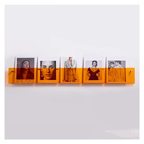 LSDFW Wandmontierter Zeitschriftenständer aus Acryl für Zuhause, Wohnzimmer, Büro, modernes Literaturbroschüren-Ausstellungsregal, (Farbe: Orange, Größe: B 100 cm/139,4 Zoll) Hello von LSDFW