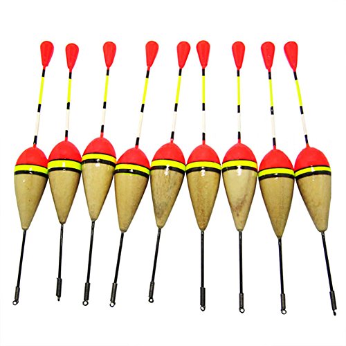 LSERVER 10 Stück Angeln Bobber Kork Schwimmer Antenne Balsaholz 2G 12CM/4.7in FL1 von LSERVER