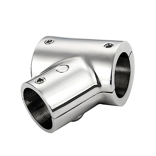 LSGGTIM 316 Edelstahl Boat Deck Handlauf Fitting 60 Grad, T Fitting Boot Marine Handlauf Schienenbeschläge für Boote Stütze Flansch Sockel Handlauf Yacht Flansch Sockel Connector Split für 22mm Rohr von LSGGTIM