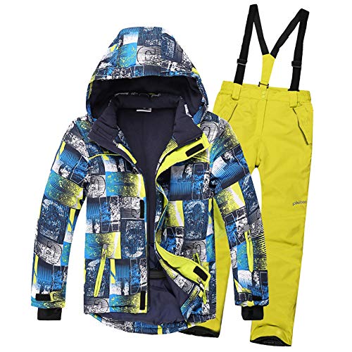 LSHEL Kinder Skianzug Jungen Winddicht und Wasserdicht Softshell Skihose Skijacke Mädchen Verdickung Schneeanzüge, Top + gelbe Hose, 170-176 LSHEL Kinder Skianzug Jungen Winddicht und Wasserdicht Softshell Skihose Skijacke Mädchen Verdickung Schneeanzüge, Top + gelbe Hose, 170-176 von LSHEL