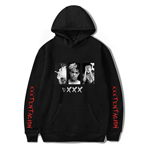 LSJTZ Männer und Frauen der gleiche Punkt, Pullover, XXS-XXXXL, Xxxtentacion Thema der Kleidung zu gedenken, langärmelige,Black4,S von LSJTZ