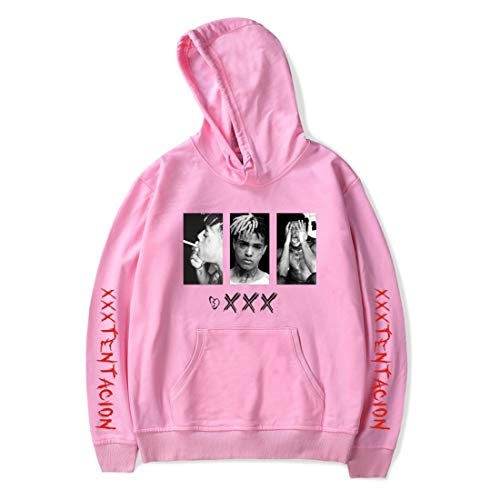 LSJTZ Männer und Frauen der gleiche Punkt, Pullover, XXS-XXXXL, Xxxtentacion Thema der Kleidung zu gedenken, langärmelige,Pink2,S von LSJTZ