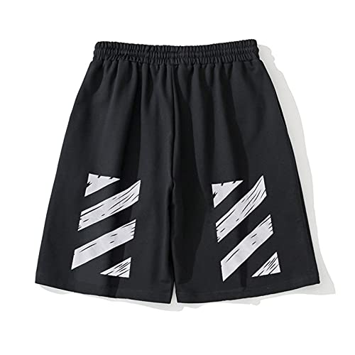 LSJTZ Strandhose, Sporthosen, schwarz, weiß, für Jungen geeignet,Schwarz,XL von LSJTZ