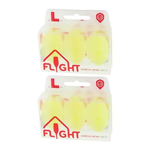 L-Style Dart Flights: L3 EZ Form (Small Standard) - Zwei Pack - Universal - für Soft Tip und Steel Tip - Clear Yellow von LSTYLE