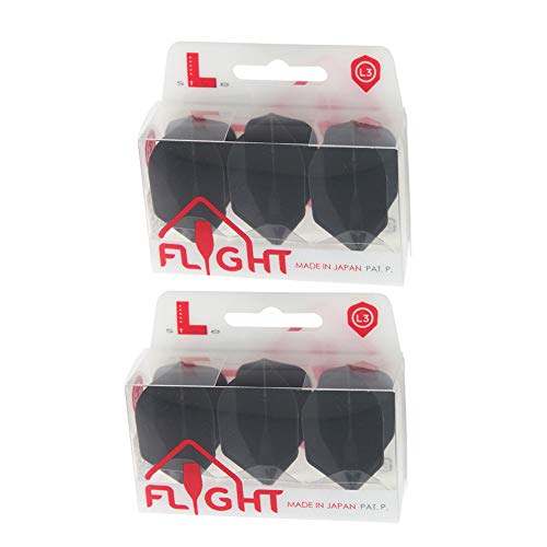 LSTYLE Dart Flights: L3 EZ Form (Small Standard) – 2er-Pack – Universal – für weiche Spitze und Stahlspitze – Schwarz von LSTYLE