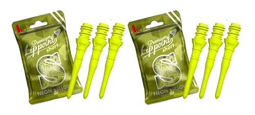 LSTYLE Dartspitzen: Premium Lippoint Short - Soft Tip Points - 2BA Standard Gewinde - Neon Gelb - 2er-Pack von LSTYLE