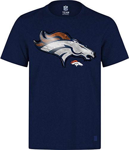 NFL Football T-Shirt Denver Broncos Navy Line to Gain in L (Large) von LEATHERMAN