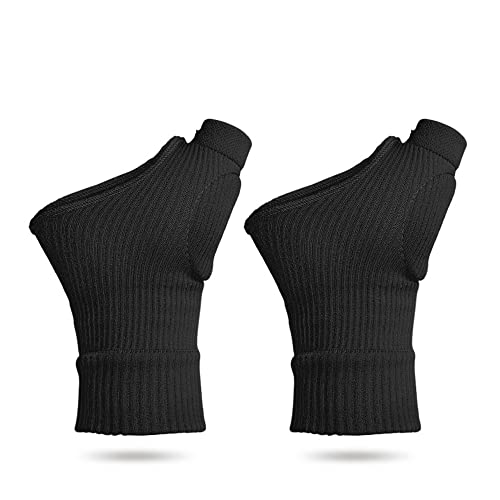 1Paar Kompression Handgelenk Daumenband Gürtel Karpaltunnel Hände Handgelenkstütze Band Ärmel Golf Sehnenscheidenentzündung Arthritis Handschuhe,Schwarz,S von LTLCLZ