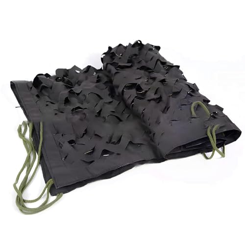 LTSRLL Militär Tarnnetz Jagd Camouflage Netz Party Dekoration Schattiergewebe Sonnenschutz Polyester Stoff Pergola Schatten Abdeckung (Color : Black, Size : 0.5x12m/1.6X39.4ft) von LTSRLL