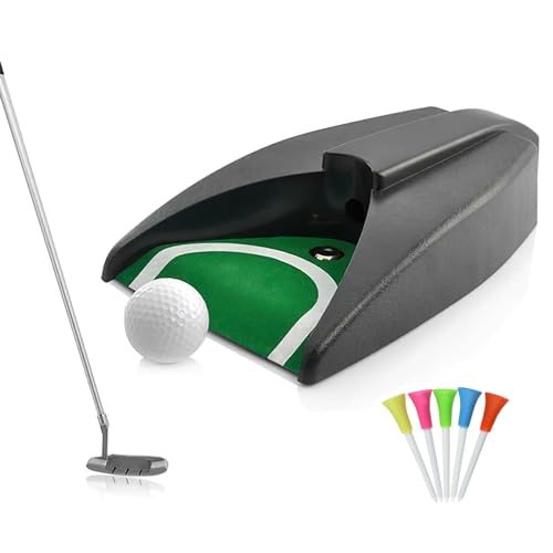 Golf Automatic Putting Cup, Auto Putt Returner with 5 Golf Tees, Battery Power von LTXDJ