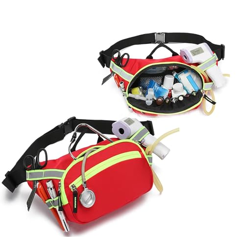LUCEAE Erste Hilfe Tasche Leer, tragbare Erste-Hilfe-Gürteltasche mit verstellbarem Gurt und Reißverschlusstaschen, wasserdichte Outdoor-Notfall-Rettung-Gürteltasche für Männer und Frauen von LUCEAE