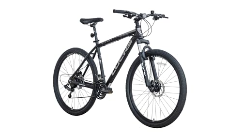 LUCHS "Kaku & Titan Mountainbike, MTB Jungen und Herrenfahrrad Vielseitiges Fahrrad mit 24", 26", 27.5" oder 29" und Federgabel (Schwarz/Grau, 27,5" Zoll (Disc-Brake)) von LUCHS