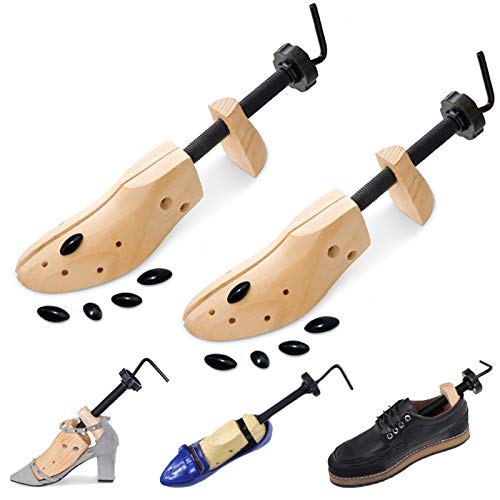 LUCKFY Zedernholz Schuhspanner - Professionelle 2-Wege Holzschuhspanner - Passen Sie Länge und Breite der Engen Schuhe für Männer & Frauen, 1 Paar,Medium Size von LUCKFY