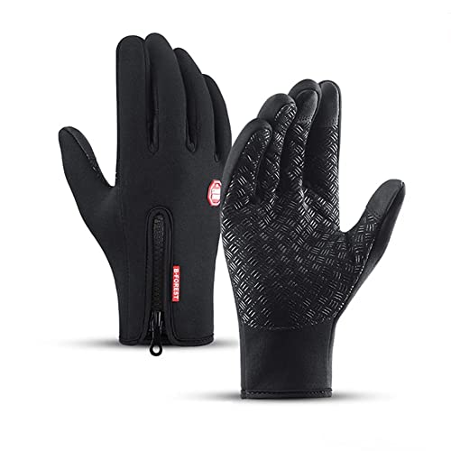 Premiume warme winddichte wasserdichte Touchscreen Handschuhe Unisex,Handschuhe Herren Damen Winter,Winter Beheizbare Fahrrad Handschuhe,Winterhandschuhe Laufhandschuhe Skihandschuhe (Schwarz, L) von LUCKKY