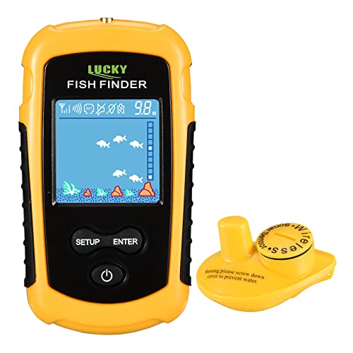 LUCKY Fischfinder Wireless Farbe Tragbarer Portable Angeln Sonar Sensor LCD Tiefe Finder Echolot von LUCKY