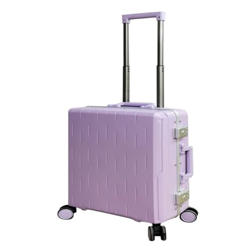 LUDAOER Trolley-Koffer Gepäckkoffer for Männer Und Frauen, 24-Zoll-Boarding-Code-Box-Trolley, Aluminiumrahmen, Seitenhaken-Koffer Reisekoffer (Color : Purple, Size : 28in) von LUDAOER