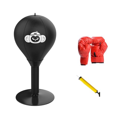 Büro Punchingball - Desktop Boxsack, Desktop-Box-Speedball, Speedball Für Den Schreibtisch Im Büro, Druckreduzierender Box-Reaktionsball Mit Saugnapf, Stressabbau-Boxball (Monkey-B-Typ) von LUISAS