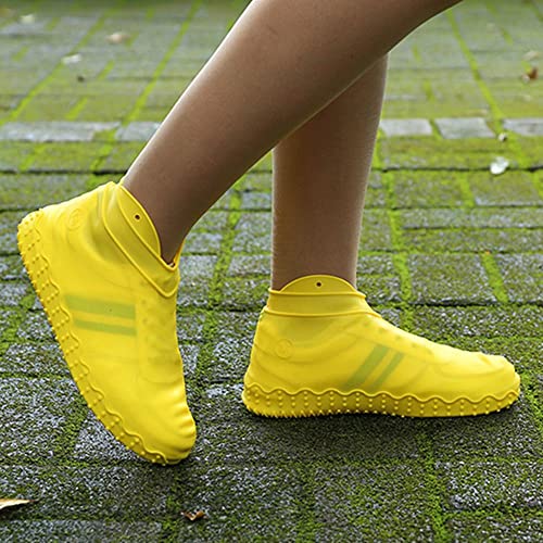 LUMoony 1 Paar Wiederverwendbare Silikon wasserdichte Überschuhe Regen Schuhüberzieher Schuhüberzüge Silikon Regenüberschuhe rutschfeste Überschuhe für Männer, Frauen und Kinder von LUMoony
