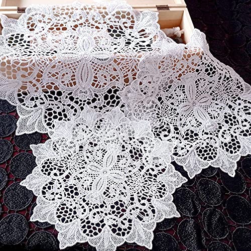 LUMoony 6Pcs 25cm Mit Spitze Bestickte Untersetzer Runde Untersetzer Mit Ausschnitten Spitzendeckchen Häkeldeckchen Spitzen-Tischsets für DIY Hochzeit Geschirr Dekoration Kissen Aus Spitze von LUMoony