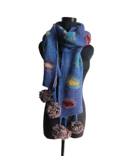 LUMoony Damen Herren Schal Warmer Strickschal Winterschal Bunten Punkt Polka Dot Gestrickt Bohemia Weicher Länger Schals Herbst Winter Strickschal 200 * 37cm für Wintermantel Kleid Scarf Headwear von LUMoony