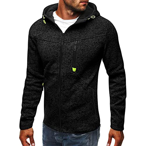 LUNULE Winter Arbeitsjacke Herren Regen Jacke. Herren Ski Jacke Hoodie Mit Schalkragen Herren Slim Fit Cardigan Mit Reißverschluss Zipper Kapuzenpullover Kapuzenjacke Sweatshirt Taktische Jacke von LUNULE