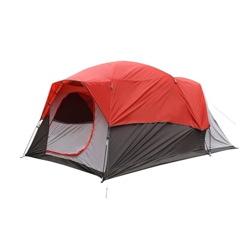 Zelt Doppelschichtiges Zelt for 4–6 Personen, Regensicheres Und Sonnengeschütztes Outdoor-Campingzelt, Einfach Zu Bauendes Familienparkzelt Zelte (Color : Red, Size : A) von LUOQIANDEBB