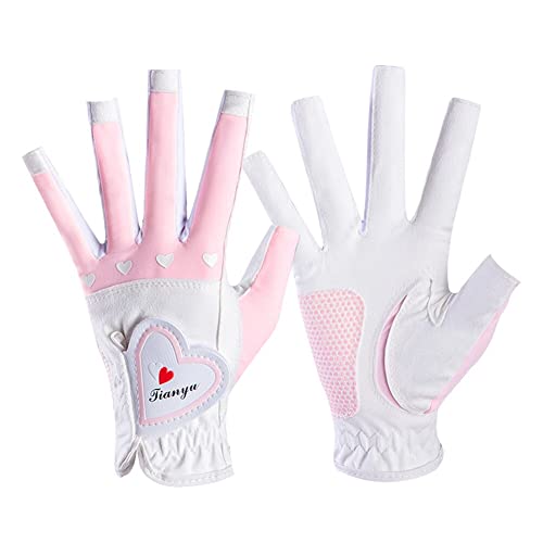 LUOSHUAI Golf Handschuhe 1 Paar Sport Radfahren Golfhandschuhe Damen offene Finger Links und rechts Handschuhe rutschfest atmungsaktiv Golf Handschuh Herren (Color : P, Size : 18) von LUOSHUAI