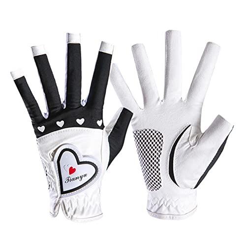 LUOSHUAI Golf Handschuhe 1Pair Frauen Golfhandschuhe Fingerlose Weiche Sporthandschuhe Damen Mädchen Granulat Anti-Skid Handschuh Linke und rechte Hand Elegante Fäustlinge Golf Handschuh Herren von LUOSHUAI
