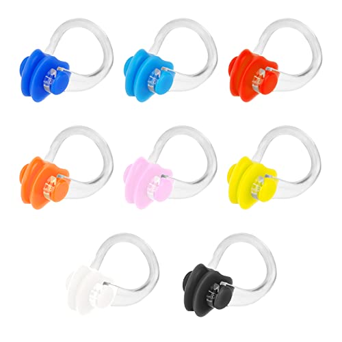 LUTER 8 Stück Nasenklammer Schwimmen, wasserdichte Nasenklammer Nasenstöpsel zum Surfen Nasenklemmen Swimming Nose Clip zum Schwimmen Surfen Baden Wassersport (8 Farben) von LUTER