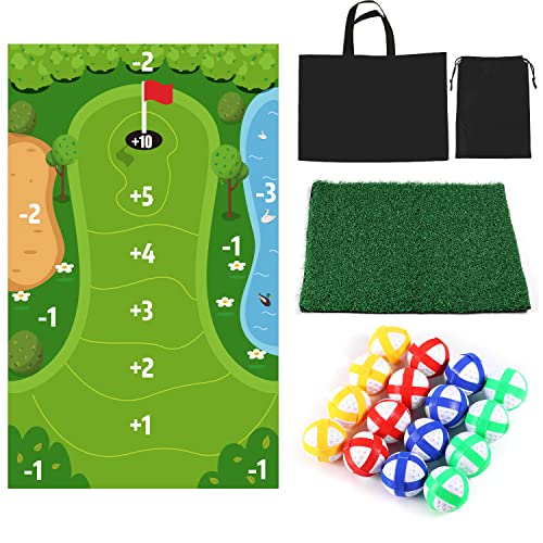 LUTER Golfspiel-Set, 1.15x1.7m Golf Matte für Zuhause Waschbar Battle Royale-Golfspiel Indoor-Golfspiel Sticky-Golfmattenspiel für Erwachsene und Familienkinder von LUTER