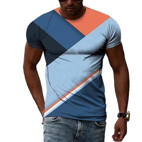 LUXINSHISU Abstrakte Geometrie 3D Kurzarm Männer Frauen Casual T Shirt Erwachsene Studenten Rundhalsausschnitt Pullover Tops von LUXINSHISU